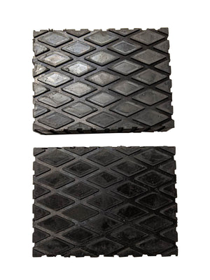 Hard rubber block pads for car lifts